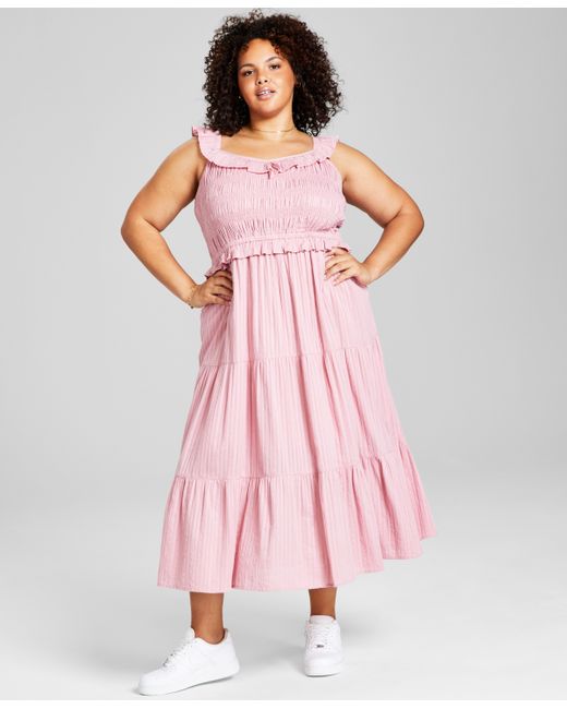 And Now This Trendy Plus Ruffled Smocked-Top Dress Created for