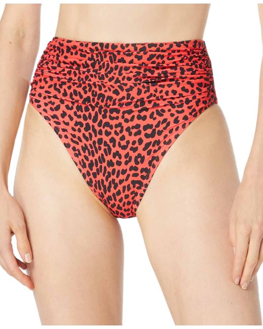 Michael Kors Michael High Waist Animal-Print Bikini Bottoms