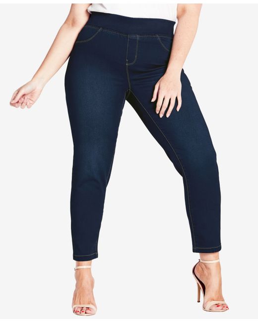 Avenue Plus Butter Denim Pull On Tall Length Jeans
