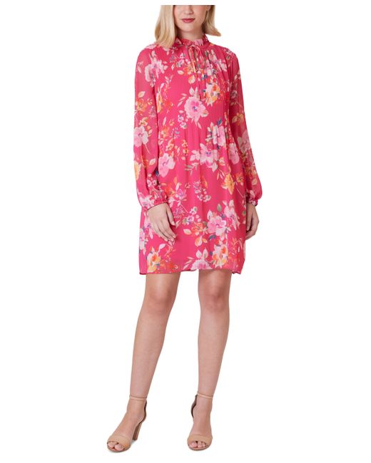 Jessica Howard Petite Floral-Print Pleated Dress