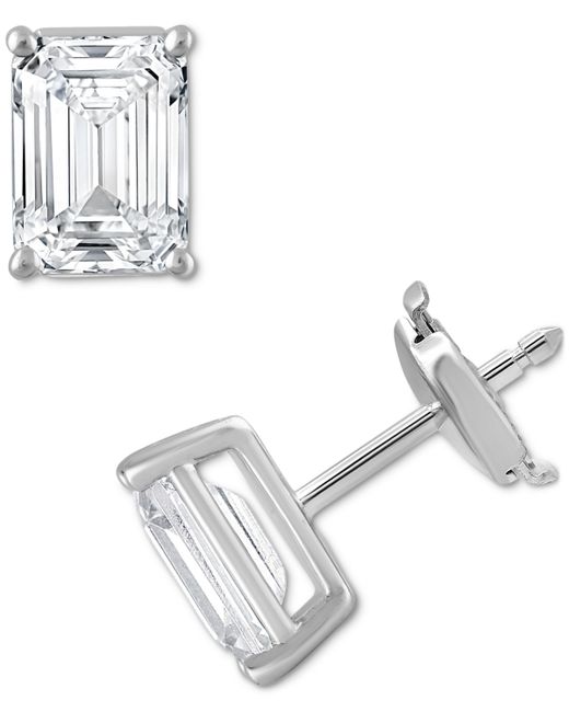 Badgley Mischka Certified Lab Grown Diamond Emerald-Cut Stud Earrings 4 ct. t.w. 14k Gold