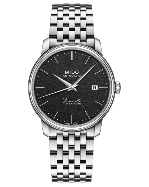 Mido Swiss Automatic Baroncelli Heritage Stainless Steel Bracelet Watch 39mm
