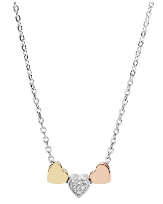 Fossil Sutton Heart Steel Necklace