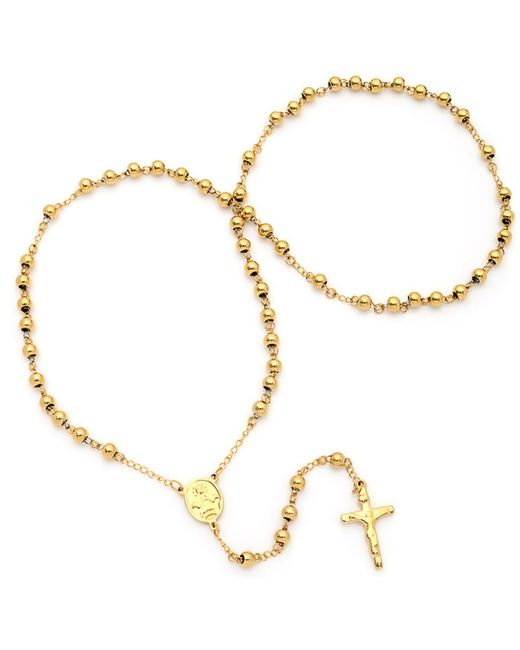 SteelTime 18K Plated Rosary Necklace