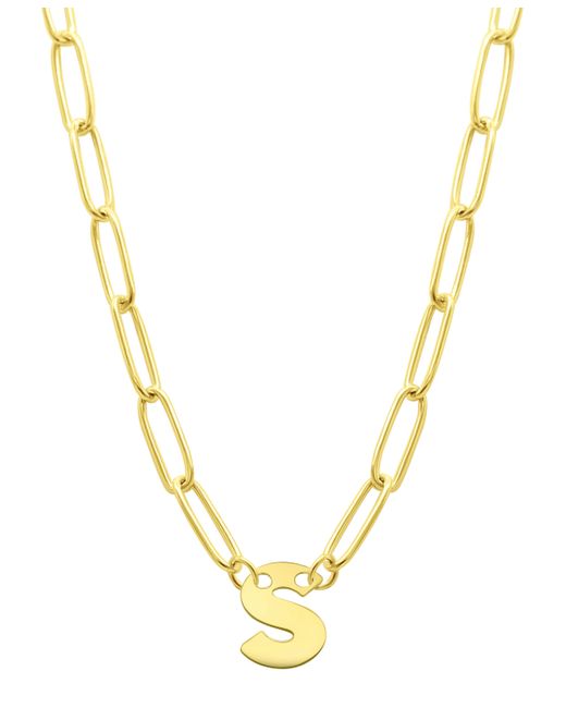 Adornia Tarnish Resistant 14K Gold-Plated Mini Initial Paperclip Chain Necklace