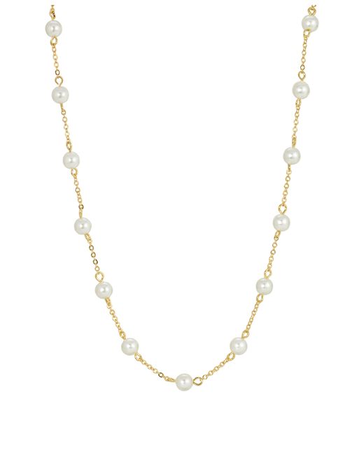 2028 Gold Tone Imitation Pearl Chain Necklace