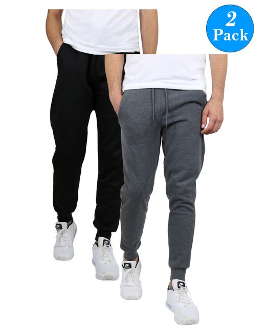 Galaxy By Harvic 2-Packs Slim-Fit Fleece Jogger Sweatpants Charcoal