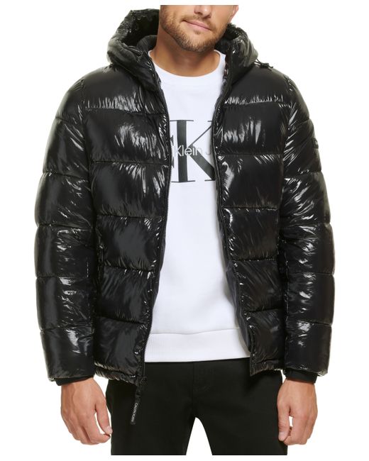 Calvin Klein High Shine Hooded Puffer Jacket