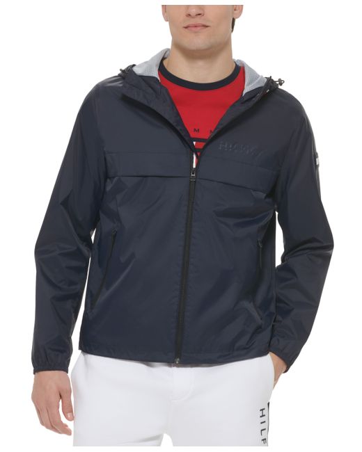 Tommy Hilfiger Stretch Hooded Zip-Front Rain Jacket