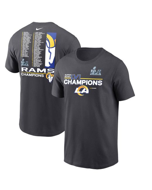 Nike Los Angeles Rams Super Bowl Lvi Champions Roster T-shirt