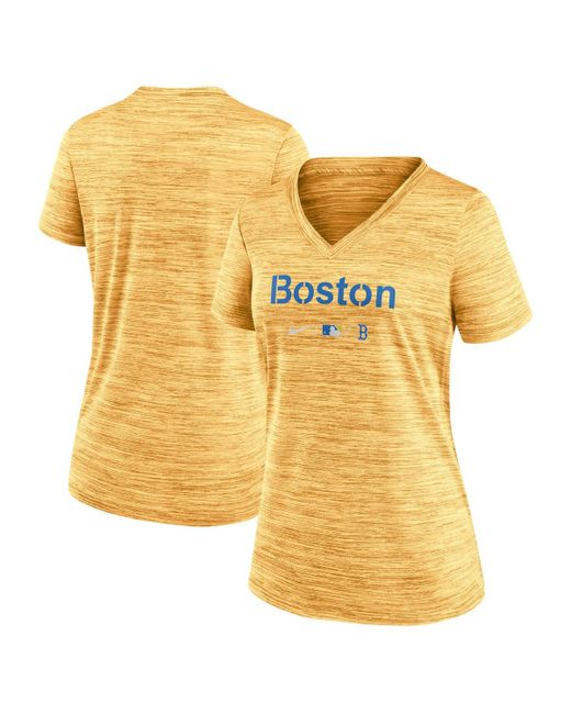 Nike Boston Red Sox Mlb City Connect Velocity Space-Dye Performance V-Neck T-shirt
