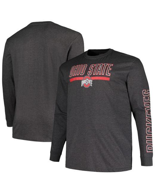 Profile Ohio State Buckeyes Big and Tall Two-Hit Graphic Long Sleeve T-shirt