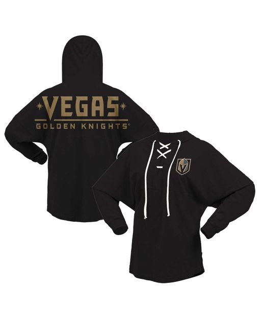 Fanatics Vegas Golden Knights Jersey Lace-Up V-Neck Long Sleeve Hoodie T-shirt