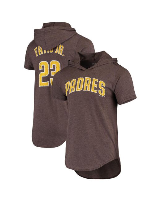Majestic Fernando Tatis Jr. Heathered San Diego Padres Softhand Player Tri-Blend Hoodie T-shirt