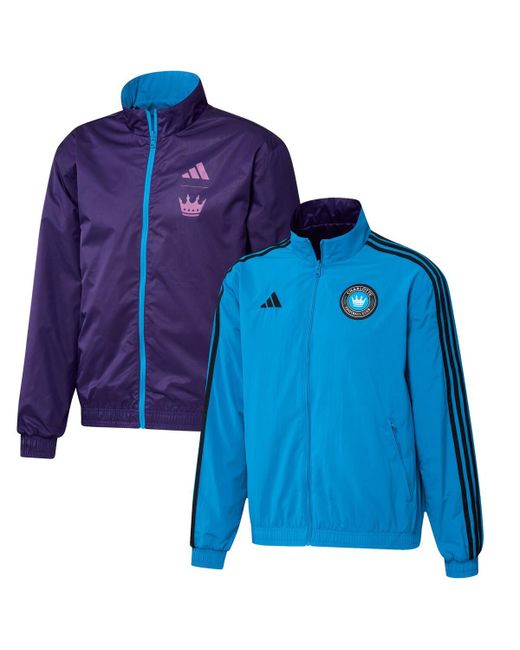 Adidas Purple Charlotte Fc 2023 On-Field Anthem Full-Zip Reversible Team Jacket