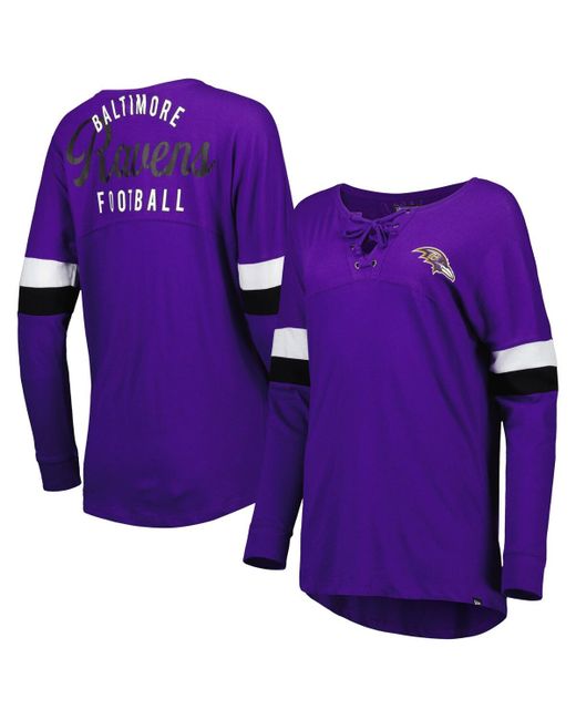 New Era Baltimore Ravens Athletic Varsity Lace-Up Long Sleeve T-shirt