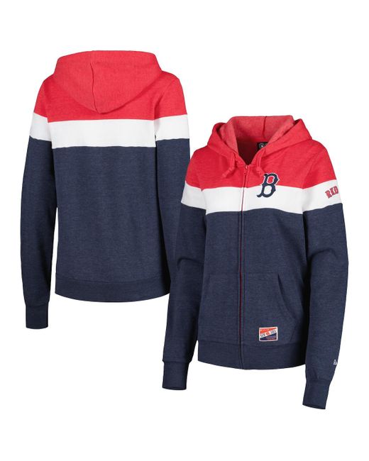 New Era Boston Red Sox Colorblock Full-Zip Hoodie Jacket
