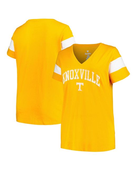Profile Tennessee Volunteers Plus Arched City Sleeve Stripe V-Neck T-shirt