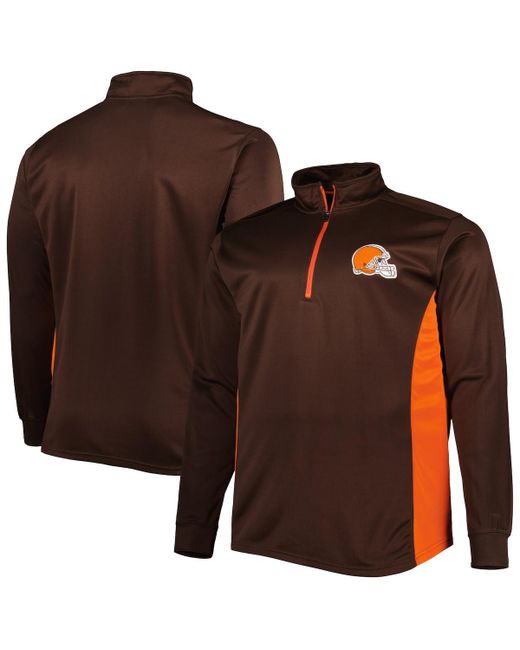 Fanatics Cleveland Browns Big and Tall Quarter-Zip Sweatshirt