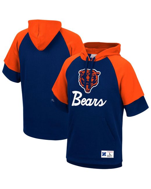 Mitchell & Ness Chicago Bears Home Advantage Raglan Short Sleeve Pullover Hoodie