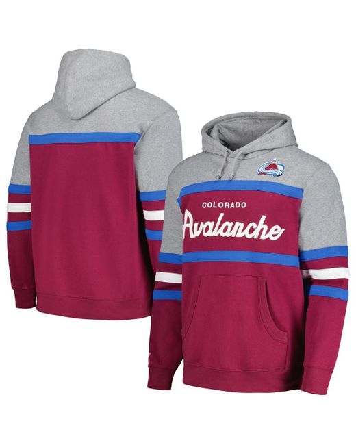 Mitchell & Ness Gray Colorado Avalanche Head Coach Pullover Hoodie