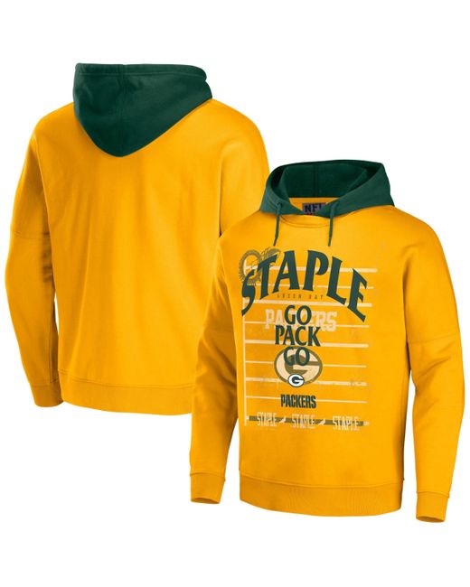 Nfl Properties Nfl X Staple Green Bay Packers Oversized Gridiron Vintage-Like Wash Pullover Hoodie