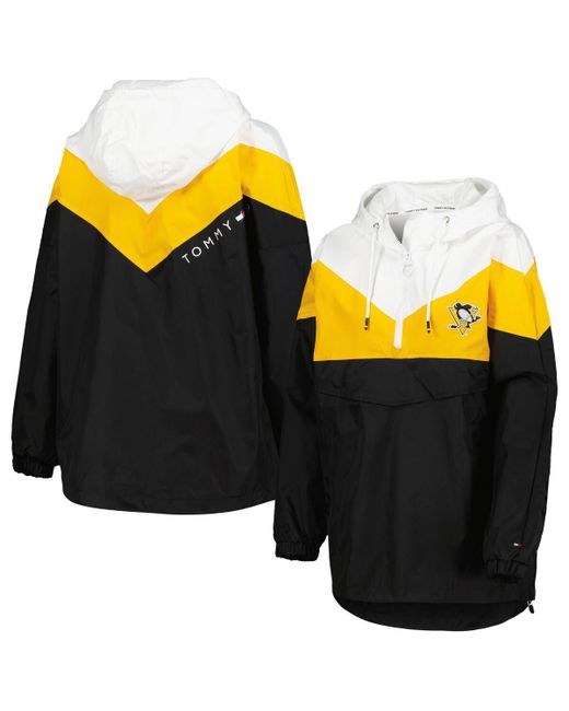 Tommy Hilfiger Gold Pittsburgh Penguins Staci Half-Zip Windbreaker Jacket