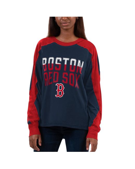 G-iii 4her By Carl Banks Red Boston Sox Smash Raglan Long Sleeve T-shirt
