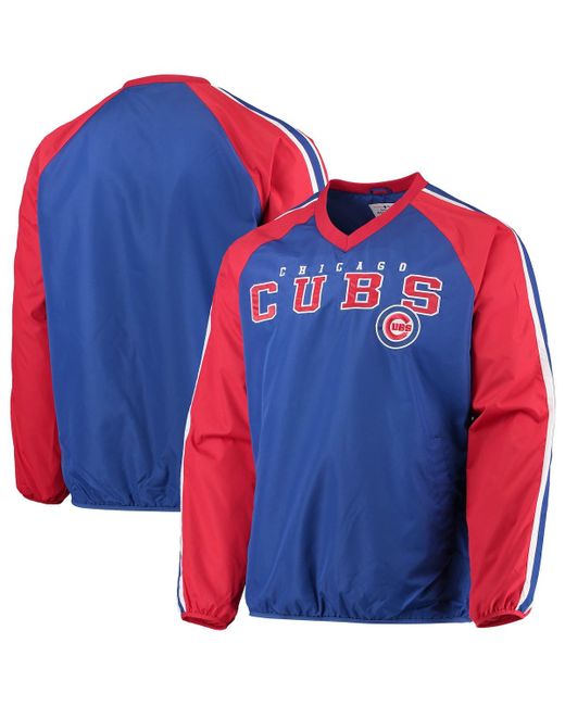 G-iii Sports By Carl Banks Chicago Cubs Kickoff Raglan V-Neck Pullover Jacket