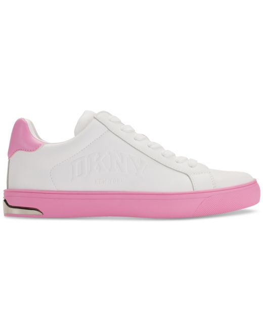 Dkny Abeni Arched-Logo Lace-Up Sneakers Flamingo