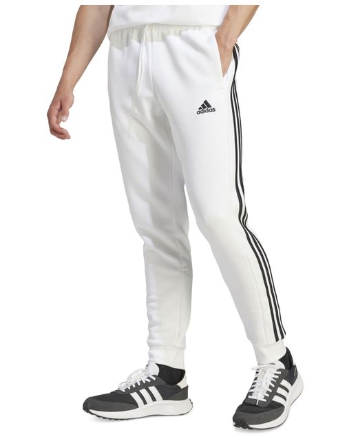 Adidas Essentials 3-Stripes Regular-Fit Fleece Joggers Black