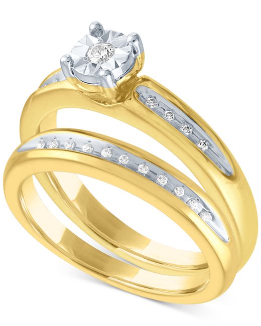 Promised Love Diamond Bridal Set 1/10 ct. t.w. 14k Gold Over Sterling Silver