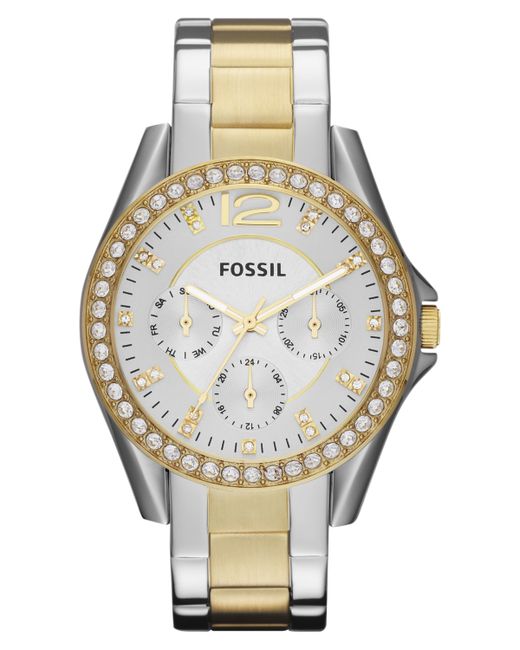 Fossil Riley Two Tone Stainless Steel Bracelet Watch 38mm