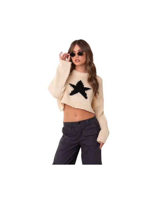 Edikted Crop Sweater With Star
