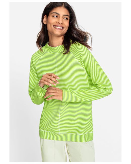 Olsen Long Sleeve Striped Ribbed Jersey Top