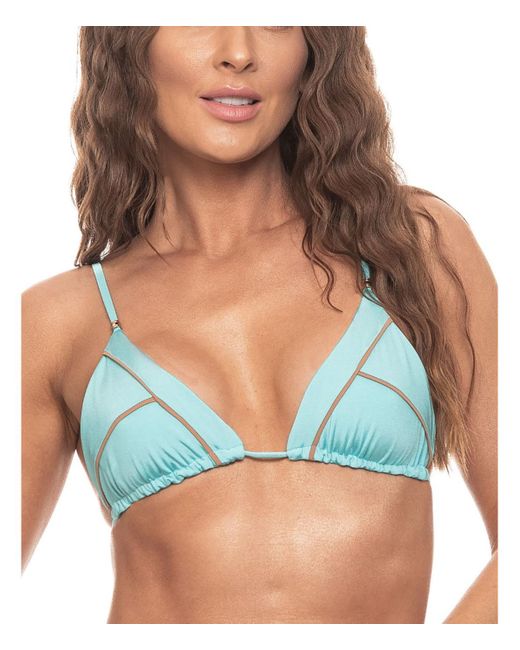Guria Beachwear Contrast Detail Over-the-shoulder Triangle Bikini Top
