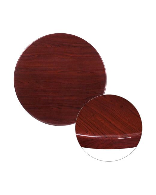 Emma+oliver 30 Round High-Gloss Table Top With 2 Thick Drop-Lip