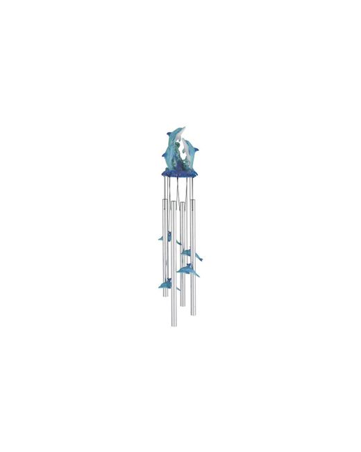 Fc Design 23 Long Dolphin Swimming on Wave Round Top Wind Chime Marine Life