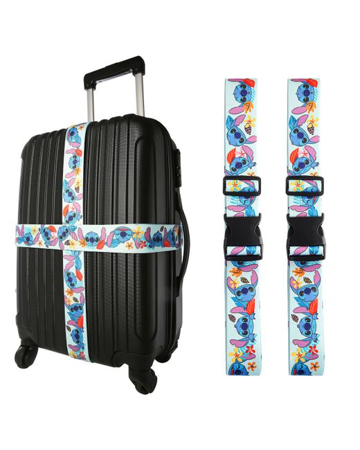 Disney Stitch Luggage Strap 2-Piece Set Officially Licensed Adjustable Straps from 30 to 72 white