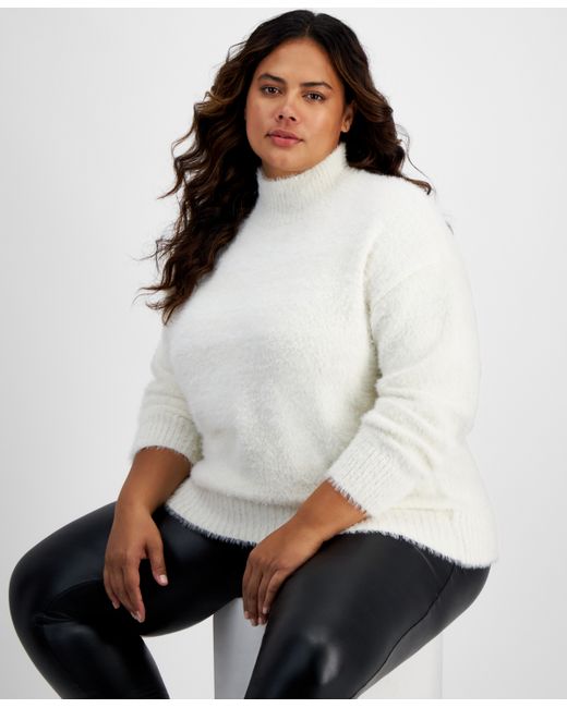 And Now This Trendy Plus Eyelash Mock Neck Sweater