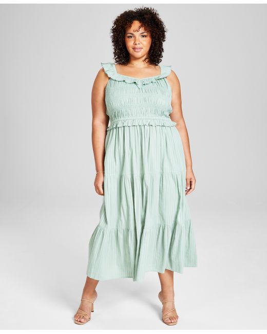 And Now This Trendy Plus Ruffled Smocked-Top Dress Created for