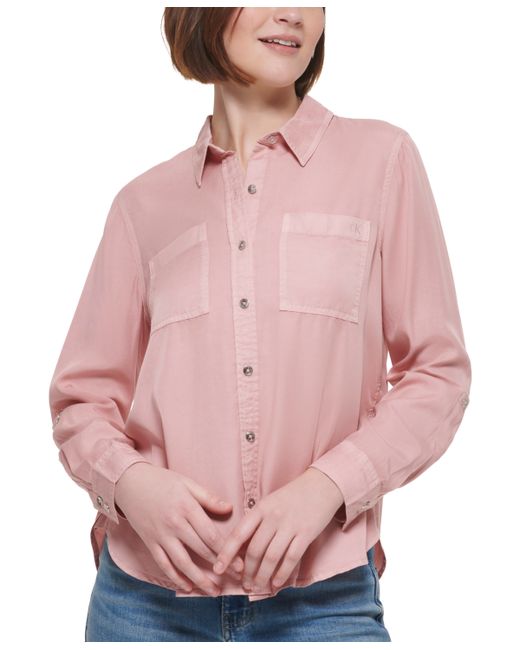 Calvin Klein Jeans Petite Classic Button-Front Shirt