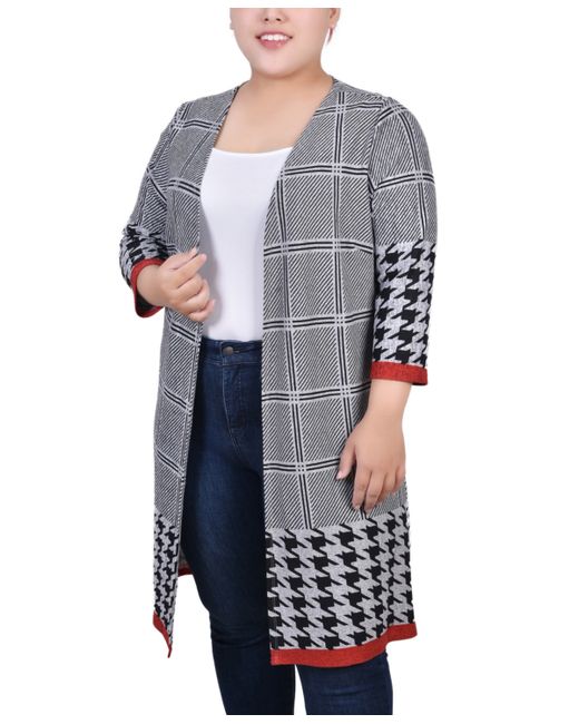 Ny Collection Plus 4 Sleeve Knit Cardigan
