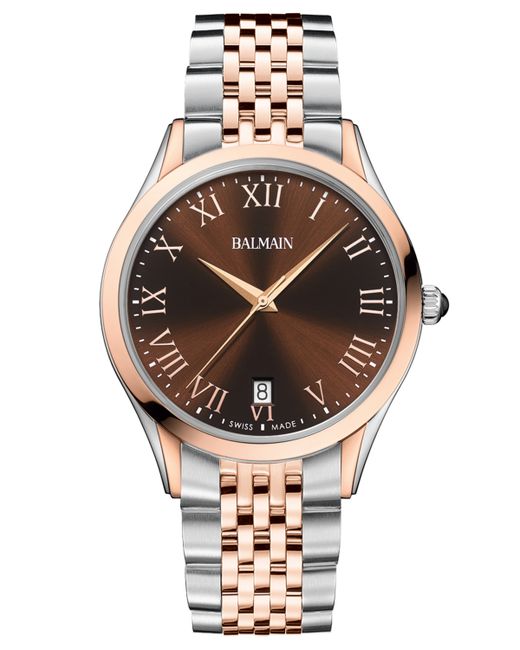 Balmain Swiss Classic R Two-Tone Stainless Steel Bracelet Watch 41mm pink