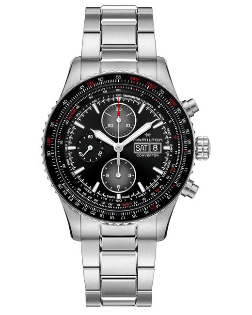 Hamilton Swiss Automatic Chronograph Khaki Aviation Converter Bracelet Watch 44mm