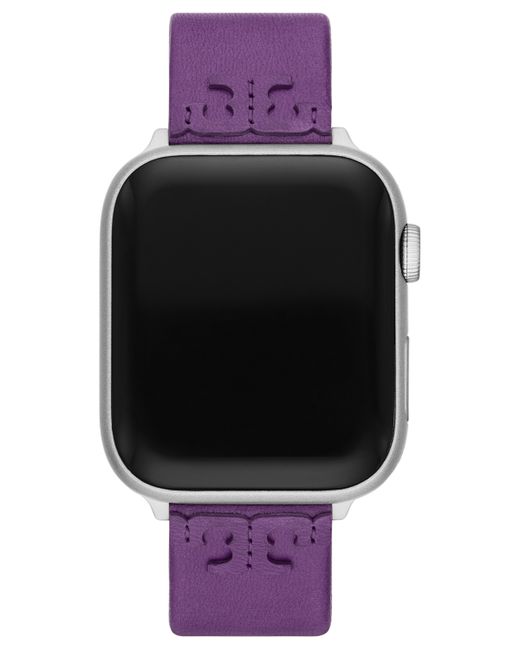 Tory Burch Purple Leather Strap For Apple Watch 38mm-45mm
