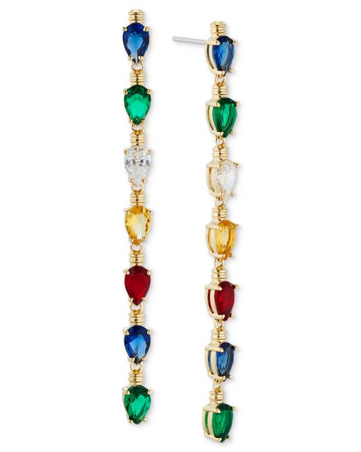 Ava Nadri Tone Multicolor Stone String Lights Linear Earrings