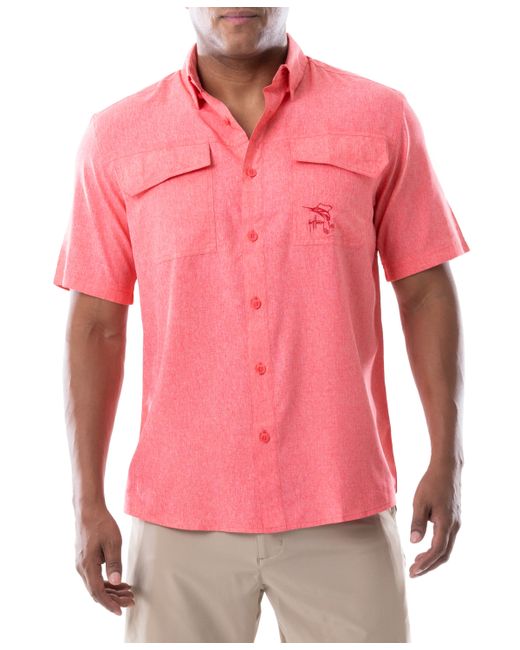 Guy Harvey Short Sleeve Heathered Fishing Shirt