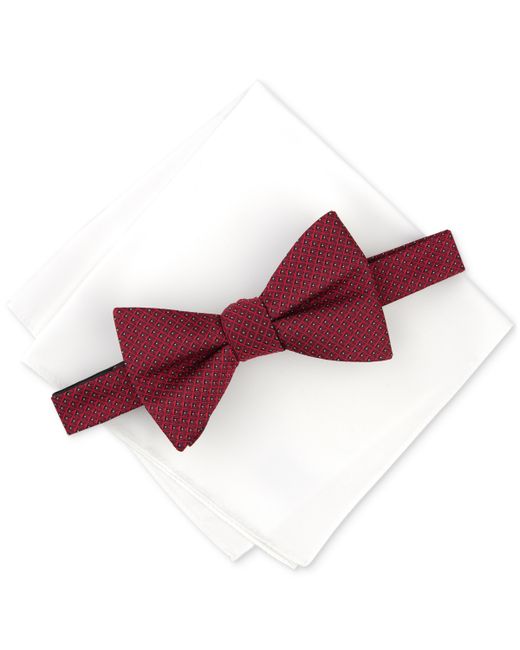 Alfani Belwood Stripe Bow Tie Solid Pocket Square Set Created for