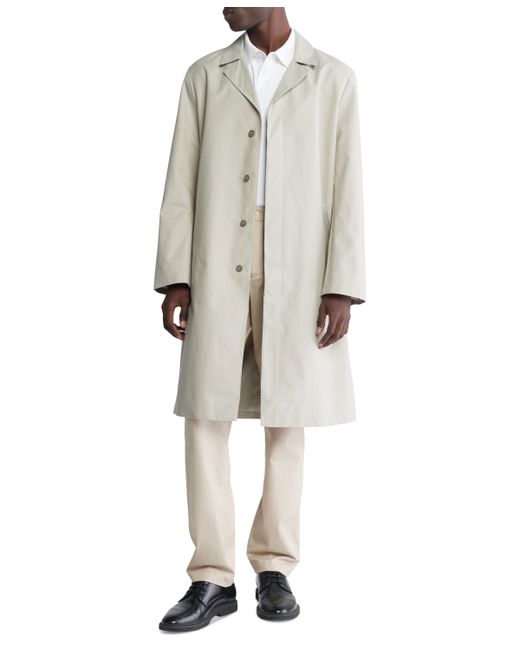 Calvin Klein Classic Fit Button-Front Trench Coat